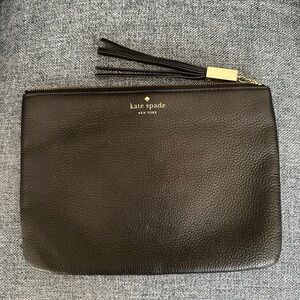 Kate Spade Black Pebbled Leather Pouch